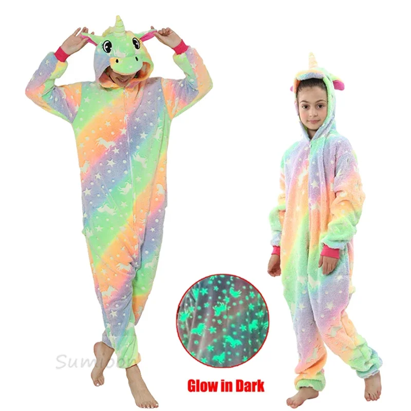 Adults Animal Unicorn Pajamas Kigurumi Rabbit Cartoon Onesie Kids Sleepwear Homewear Nightie Wolf Panda Anime Blanket Overalls