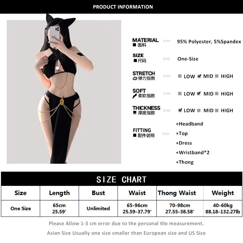 Porn Women Sexy Lingerie Cat Cosplay Costumes Black Shiny Halter Hollow Top with Dress Nightgowns Role Play Erotic Dress women lingerie,women lingerie set,women cosplay costume