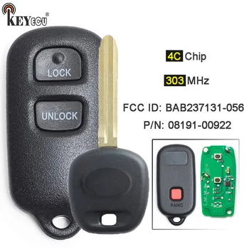 Keyforkess 303MHz 4C Chip FCC ID: BAB237131-056 3 pulsanti portachiavi a distanza per Toyota Scion xB Tundra Tacoma Solara Sienna Sequoia RAV4