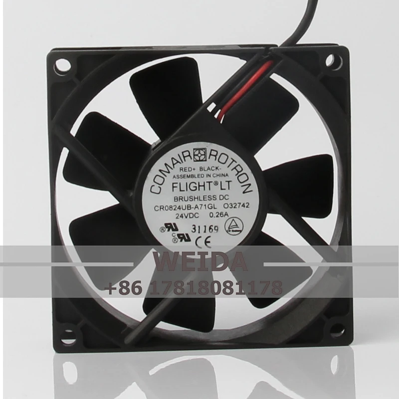 

CR0824UB-A71GL Inverter Case Cooling Fan Dual Ball Bearing for COMAIR ROTRON 80X80X25MM 24V 0.26A 8025