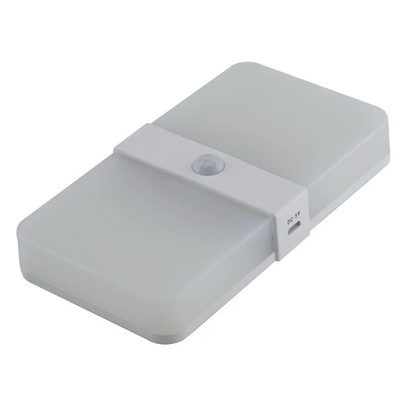 Motion Sensor Led Usb Rechargeable Portable Night Light Double Color Light For Closet Cabinet Camping