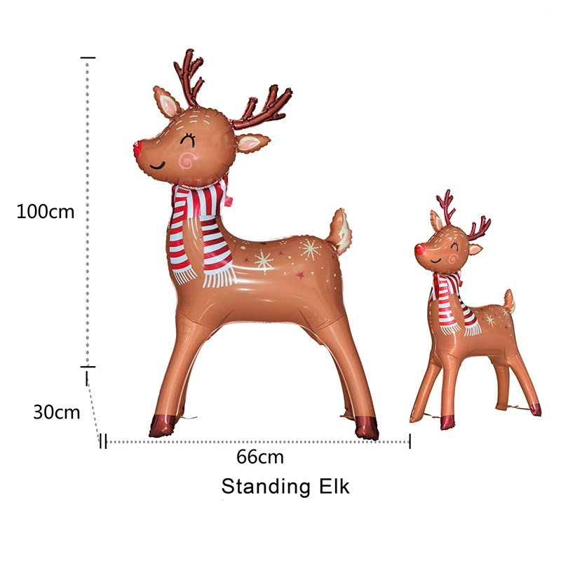 1pc Neue Cartoon Tier Thema 3D Stehenden Elch und Nettes Pferd Mehrere stile Aluminium Film Ballon Kinder Geburtstag party Decor – Detail 4
