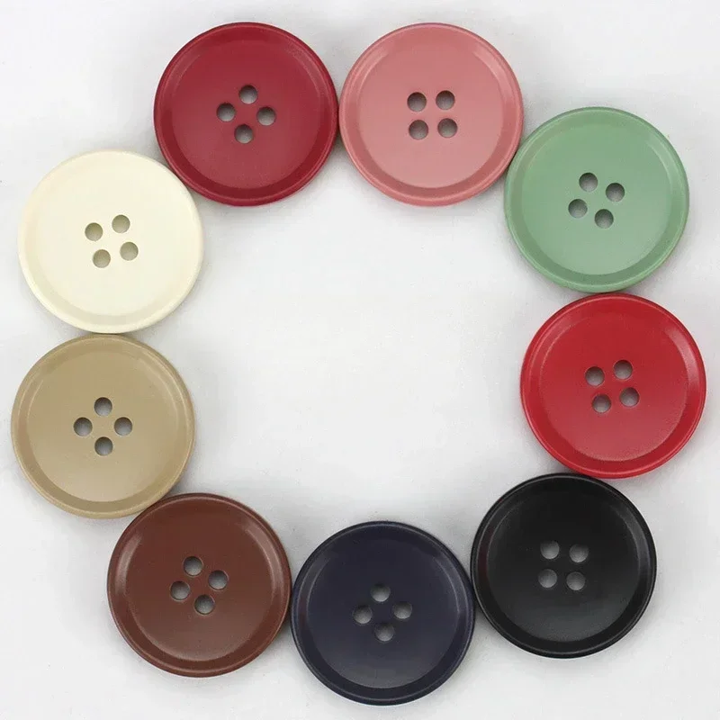 10 bottoni in resina accattivanti da 15 mm/25 mm per accessori e indumenti moda fai da te, design rotondo con quattro fori  15