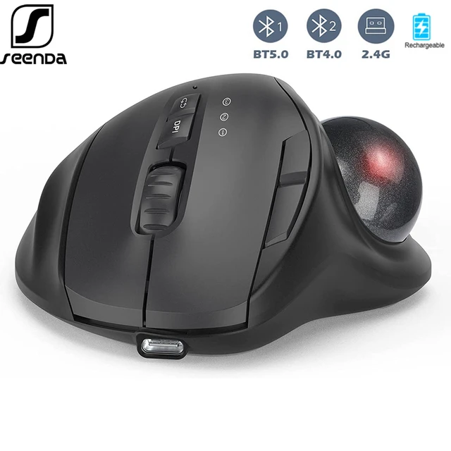 Controle Trackball Ergonômico sem Fio de Polegar - 6 Botões e