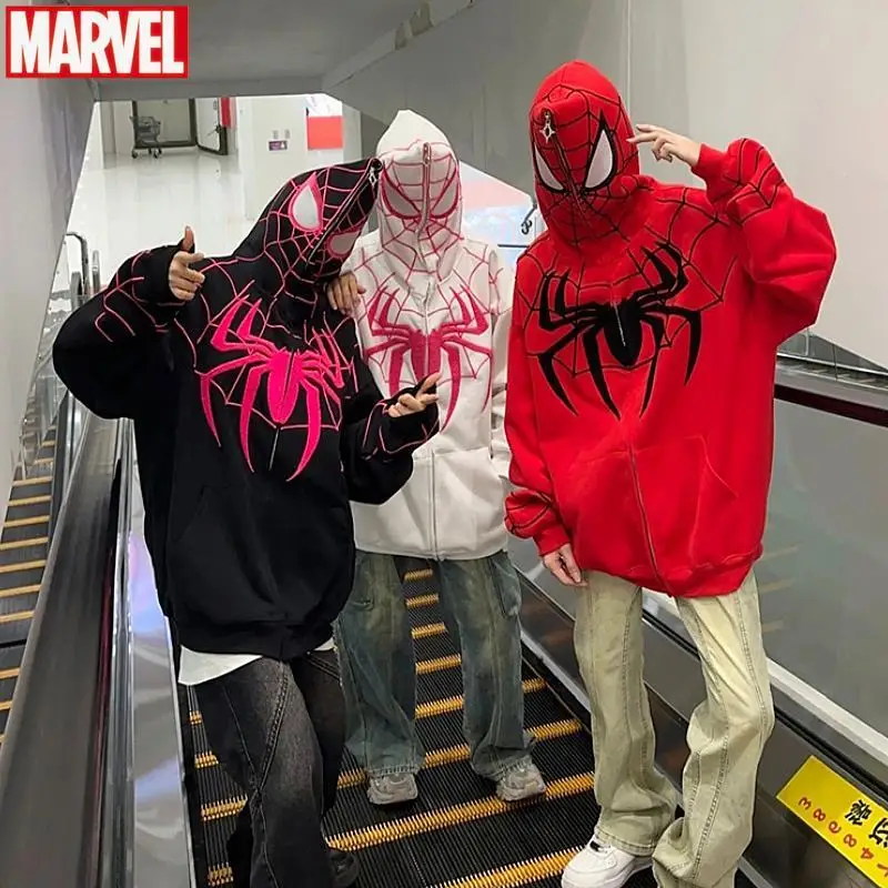 

2023 Marvel Spider Man Hoodies 3D Digital Printing Hooded Fashion Hip-hop Sweatshirts Zipper To Top Women Men Clothing Top Gifts
