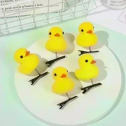 10/20/50/100Pcs/Lot Cartoon Funny Children 3D Little Yellow Duck Plush Hairpin Fashion Animal Duckbill Clip Accessories Headwear