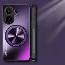 Magnetic Matte Shockproof Case with 360° Rotating Ring Holder and Stand Feature for Vivo S30 Pro mini (Purple)