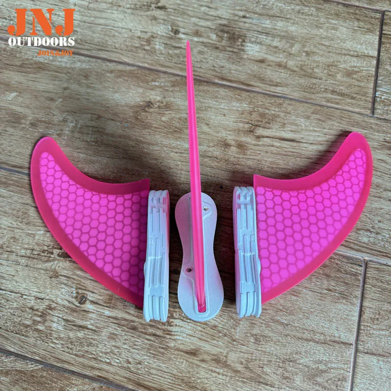 JNJ FCS II Pink Surfboard Fins - Fiberglass & Honeycomb Thruster Set