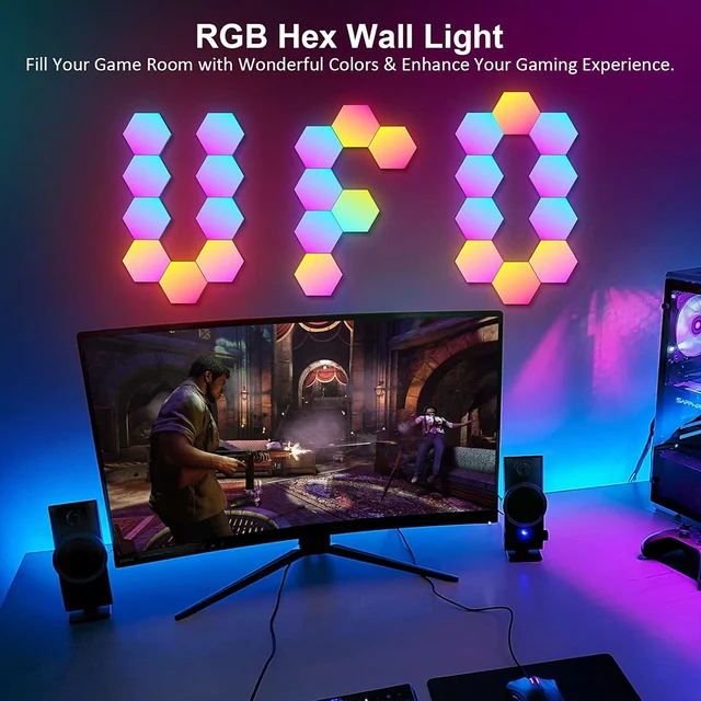 RGB LED 육각 조명: 풍부한 색상과 다양한 효과로 방의 분위기를 조성해주는 야간 조명