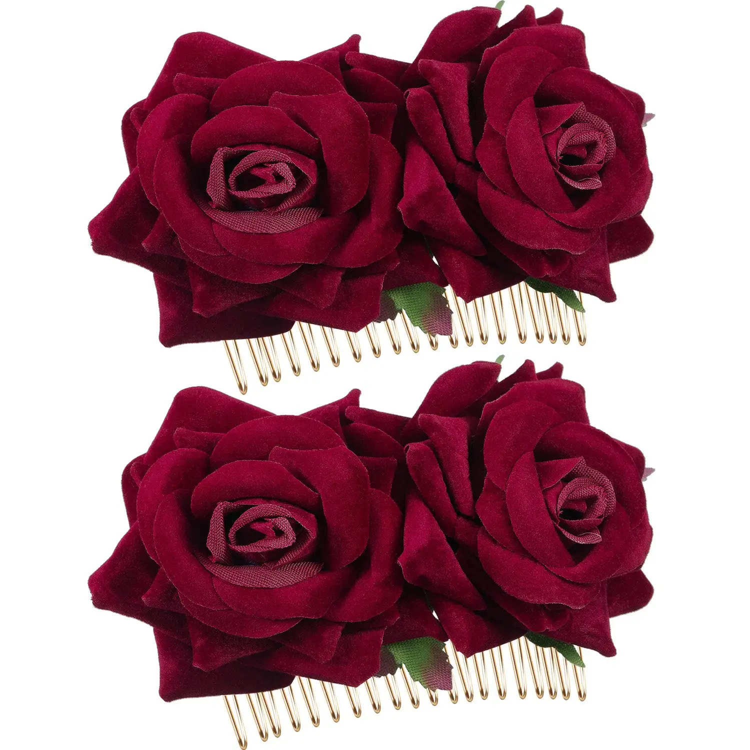 PAFUWEI Red Rose Flower Hair Clip, Artifical Red Rose Flower Hairpin for  Bridal Bridesmaid Girls, Flamenco Dancer Hair Brooch and Pins for Women,  Rose