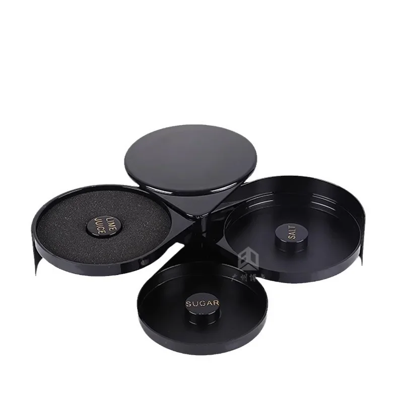 Salt Dipper Three-layer Plastic Salt Rim Box Sugar Rim Box Juice Cocktail Seasoning Bartending Tools Sugar Rimmed