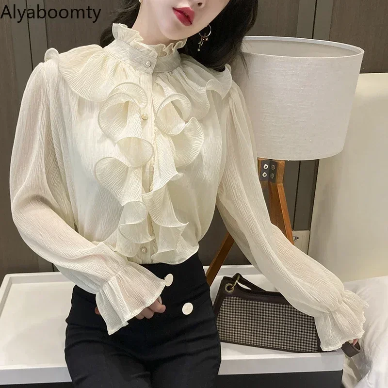 chiffon ruffle blouse