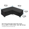 Patio L-Shaped Sofa Lounger Cover Waterproof Heavy Duty Outdoor Garden Sectional Couch Furniture Cover Protector Easy-Going 5