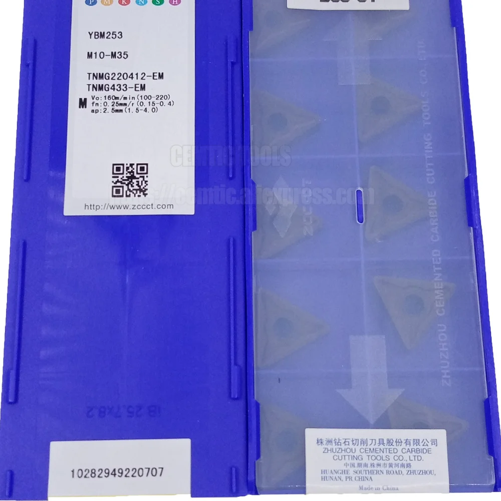 

ZCC CnC Inserts 10pcs/lot TNMG220412-EM Lathe Cutting Tools Coated Cemented Carbide Turning