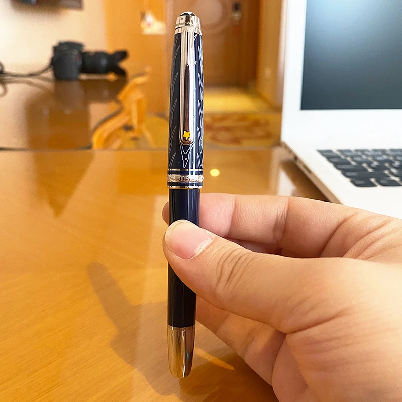

100% Brand New Luxury Dark Blue Classic Fountain Ballpoint Pen Signature Pen Office School Writing Supplies Office Stationery