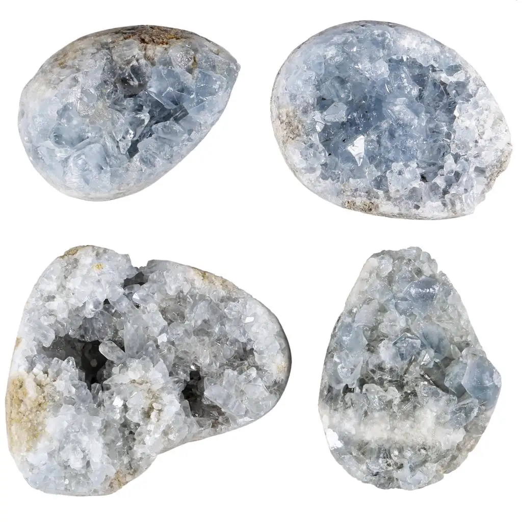Natural Irregular Celestite Crystal Cluster Mineral Specimen For Home Decoration Desktop Ornaments 220-300g