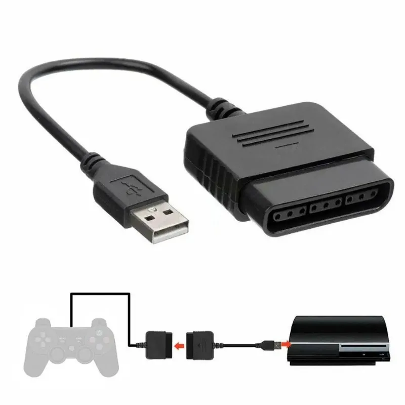 PS2용 게임 컨트롤러용 1pcs PS3 PC 비디오 게임 어댑터 케이블(드라이버 없음) USB 어댑터 변환기 케이블