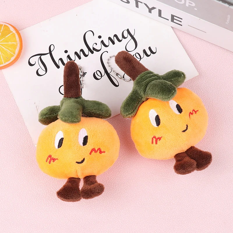 

Internet Celebrity Fruit Persimmon Pendant Plush Toy Cartoon Vegetable Cute Doll Bag Pendant Keychain DIY