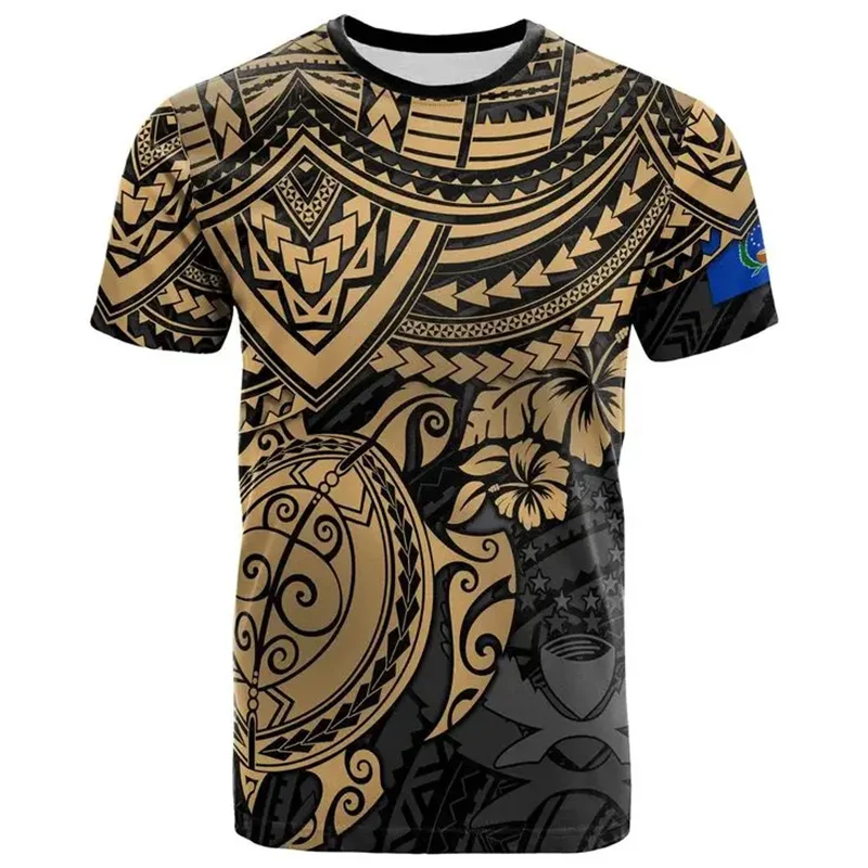 

Футболка с 3D-принтом понпей, полинезийская культура, этнический остров, ретро тату-принт, Детские Модные крутые футболки, одежда в стиле Харадзюку, футболка