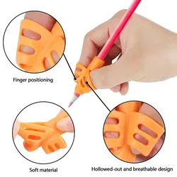 Porte stylos à deux doigts en Silicone, outil d'apprentissage et de Correction d'écriture pour bébé, ensemble de papeterie pour enfants, 16 pièces 
