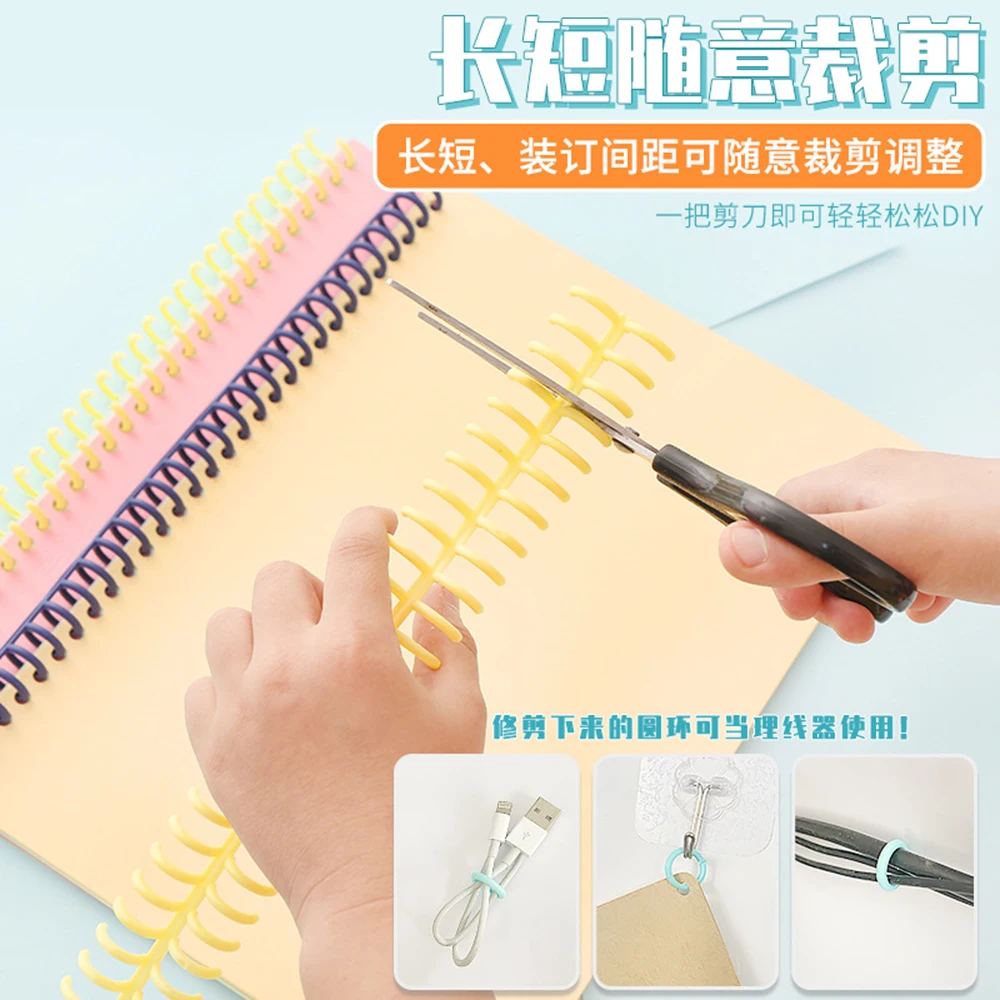 5 Pcs Plastic 30-Hole Loose Leaf Binders Ring Binding Spines Combs 85 Sheets Capacity for DIY Paper Notebook Album