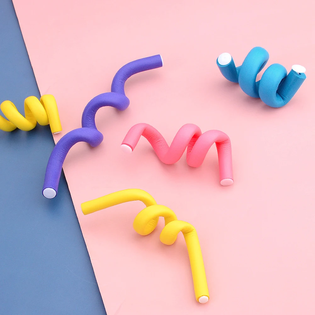Hair Styling Tool Hair Curling Tools 10 Pcs Hair Curlers Rollers Soft Rubber No Heat Hair Rods Rollers Flexible Curling Rods Heatless Curler for Short Long