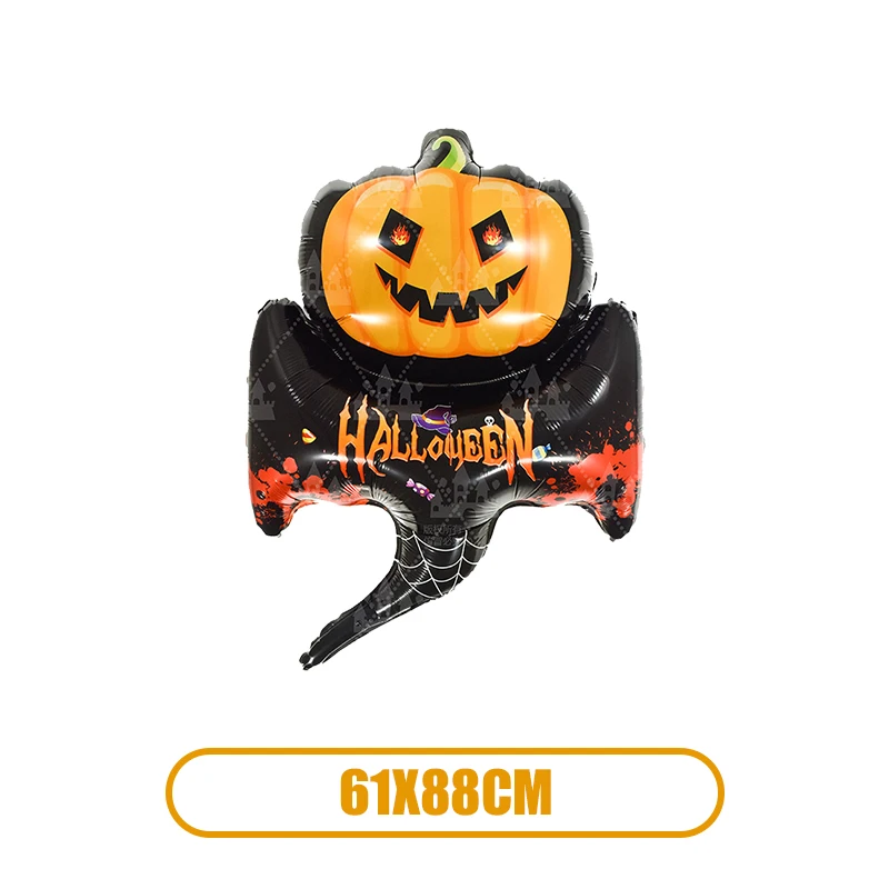 thumbnail image 1 of Globos de Halloween 2024, enorme esqueleto de pie, calabaza, fantasma, árbol, juego de globos de aluminio para Halloween, suministros de decoración para fiestas para niños, 1 of 5