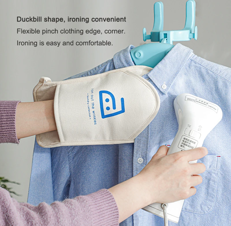 SHIMOYAMA Handheld Ironing Pad Heat Resistant Glove for Clothes Garment Steamer Sleeve Ironing Board Holder Portable Iron Rack