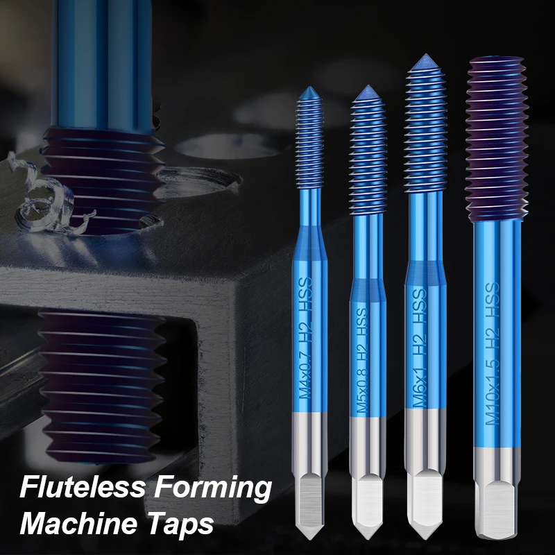 XCAN Fluteless 성형 기계 탭 M2-M16 미터법 기계 플러그 탭 압출 탭 HSS 나사 나사 탭 드릴