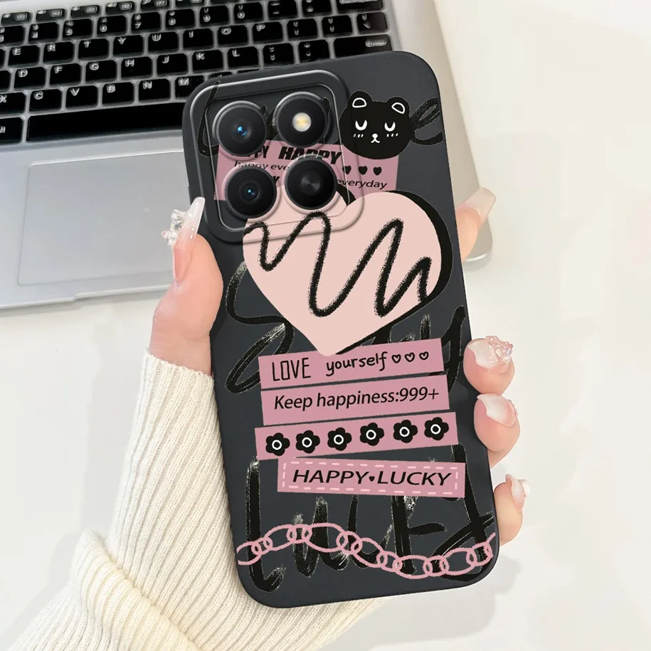 Fashion Girl Butterfly Soft Silicone Couple Phone Case Cover, Compatible with Honor X8C 2025