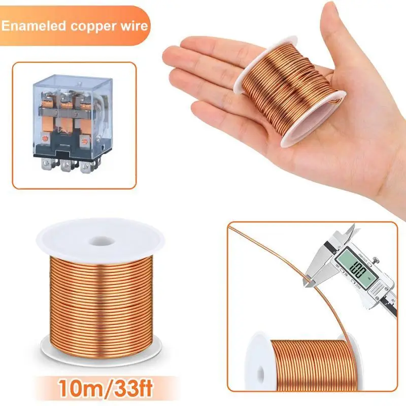 Cable magnético de cobre esmaltado, bobina de alambre de bobinado de cobre, 1-3 piezas, 0,04mm, 0,05mm, 0,06mm, 0,07mm, 0,08mm-1,3mm