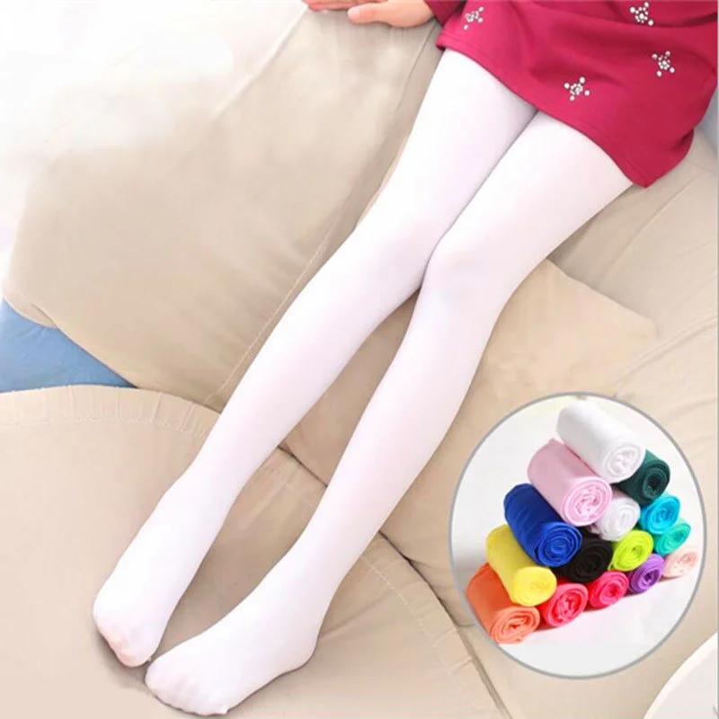 Spring Autumn Children Solid White Pantyhose Kids Girls Velvet Collant Tights Child Ballet Dance school Stockings leggings socks Kids Pantyhose Ballet Tights Toddler Tights Kids Leggings