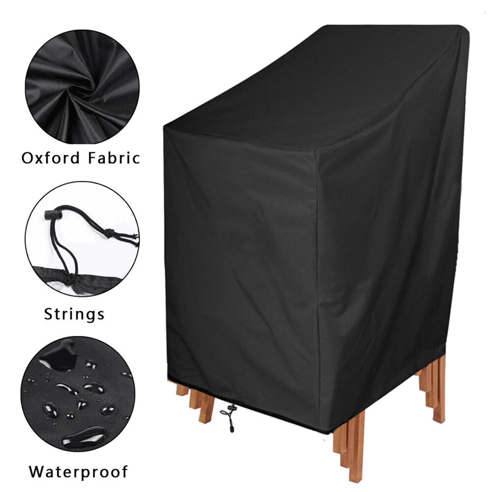 Water-Resistant Outdoor Patio Chair Covers - Durable 210D Oxford Cloth for Stacking and Lounge Chairs