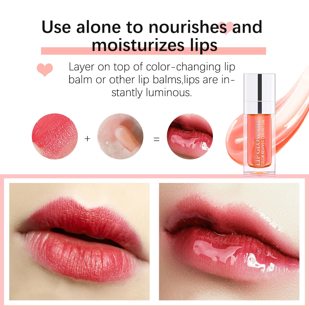 6ml Crystal Jelly Moisturizing Lip Oil Plumping Lip Gloss Sexy Plump Glow Oil Tinted Plumper Lips Makeup