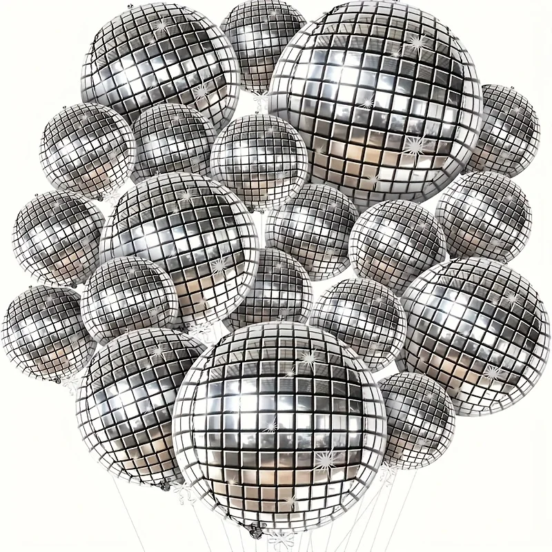 Silver Disco Balloons for Celebrations and Themed Events