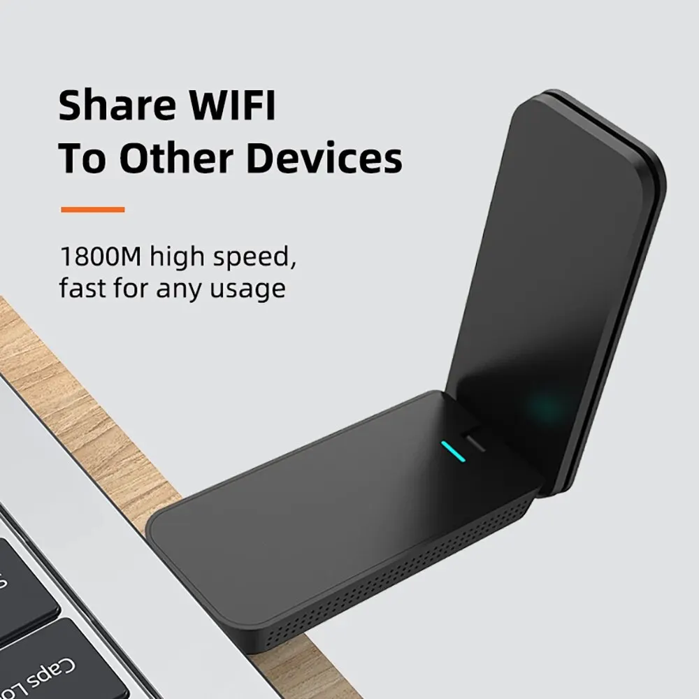 PIX-LINK UAX02 USB WiFi 6 어댑터, 무선 USB 어댑터, AX1800 USB3.0 듀얼 밴드 2.4GHz/5GHz PC TV 용 무선 네트워크 어댑터