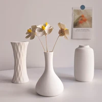 White Ceramic Vases Nordic Decorative Vasen Ornaments Home Living Room Decor Flower Arrangements Sketching Props Desktop Decor 3
