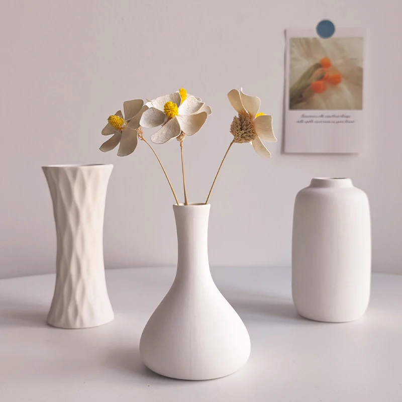 Nordic White Ceramic Vases 3