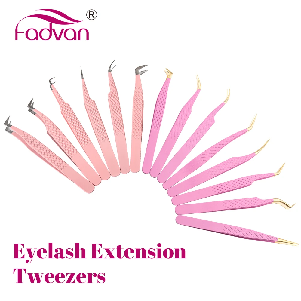 

Fadvan Eyelash Extension Tweezers Makeup Stainless Steel Non-magnetic Pincet Volume Fan Eyelash Tweezers Anti-static 3D Accurate