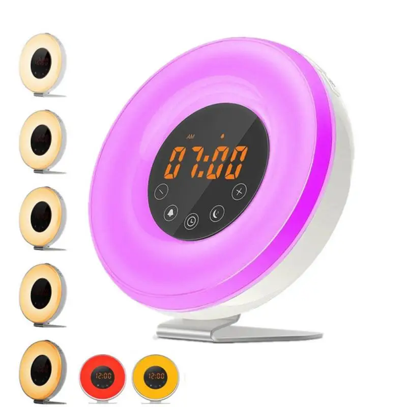 

Sleep Aid Night Light Nature Sound Alarm Natural Awakening Colorful Atmosphere Alarm Clock The New Household Products Fm Radio