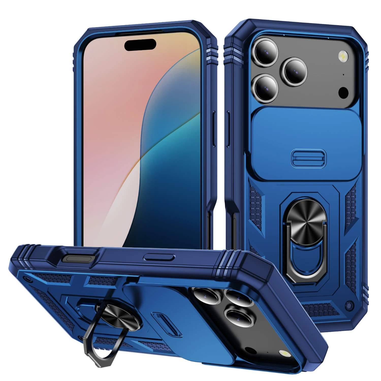 Ultimate 360° Full Protection Phone Case with Car Magnet Ring Stand Cover