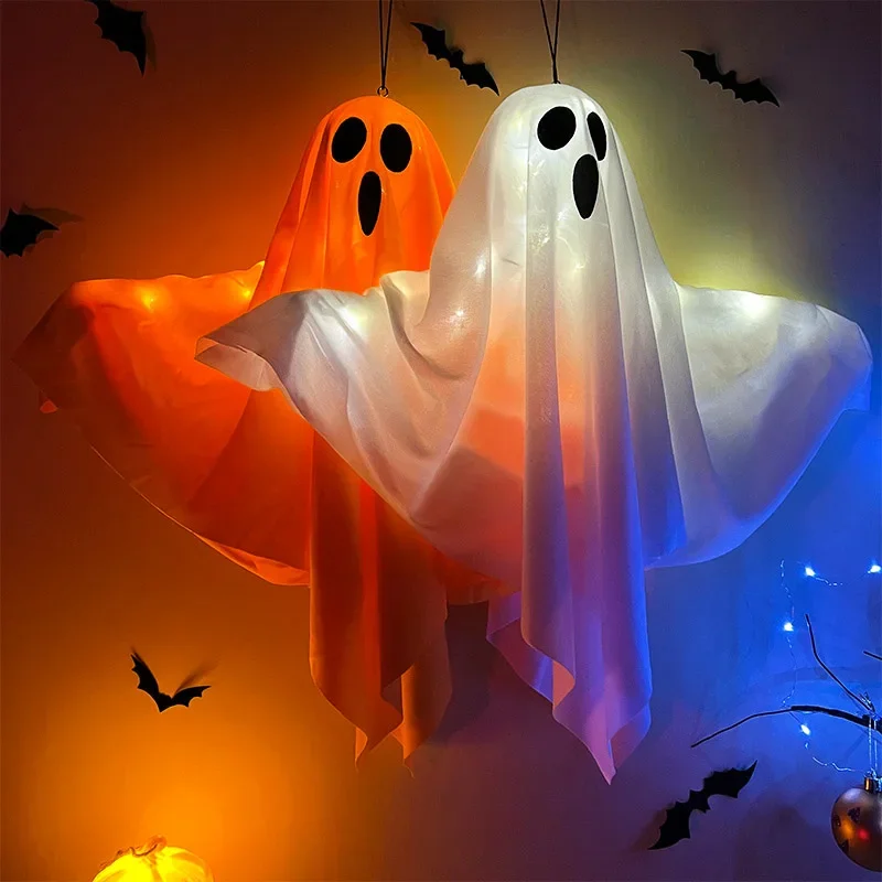 Description Picture 6 of itemHalloween Party LED Glow Ghost Home Indoor Outdoor Decoration Supplies 2024 Haunted House Bar Hanging Horror Props with Lights