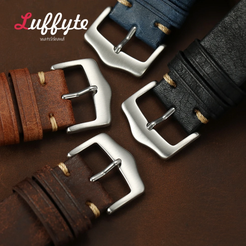 Vintage Frosted Cowhide Leather Watch Strap - High-Quality Accessory