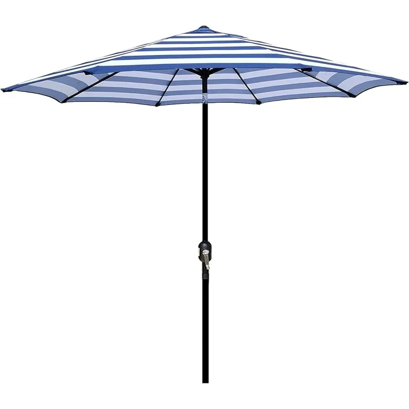 

9' Outdoor Patio Umbrella, Outdoor Table Umbrella, Yard Umbrella, Market Umbrella with 8 Sturdy Ribs, Push Button Tilt