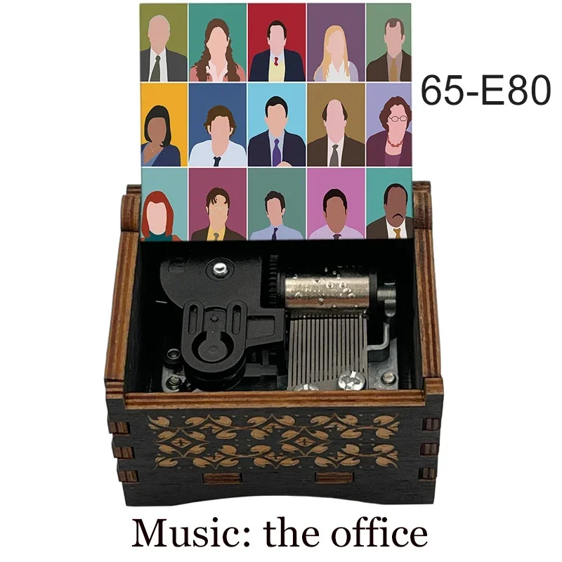 TV Show The Office Music Box Wind Up Figure Print Mechanical Wooden Gift For Fans Friends