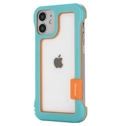 Vibrant Borderless Frame Soft Silicone Shockproof Phone Case - iPhone 17 Pro (Blue - Orange)