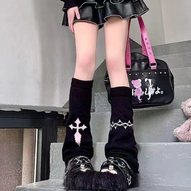 Harajuku Leg Warmers Spring and Autumn New Cool Dark Cross Chain Niche Y2k  Subculture Wide Leg Cover Front and Back Legwarmers - AliExpress