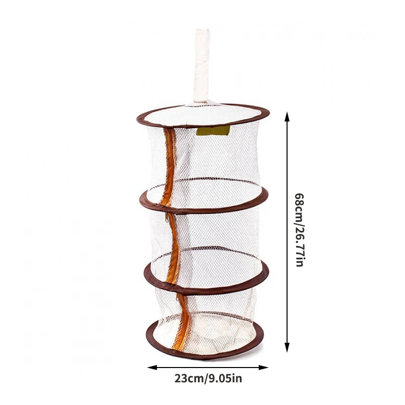 1PC Zipper Hanging Basket Multi-Cell Basket Three-Cell Basket Drying Basket Bra Drying Dried Fish Meat Food 6