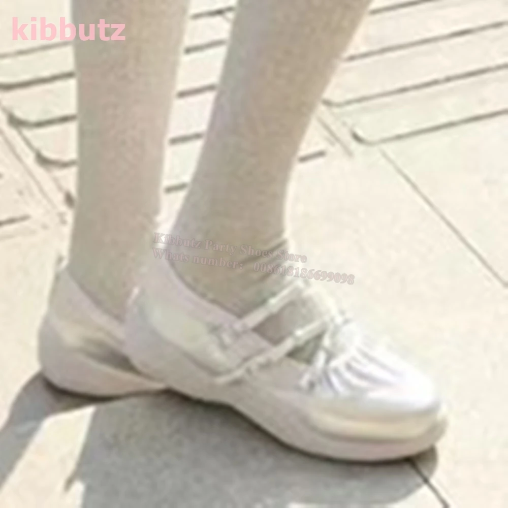 Bows Mary Jane Pumps Round Toe Flat With Slip-On Patent Leather Solid Color Fashion Novelty Concise Party Dress Women Shoes New