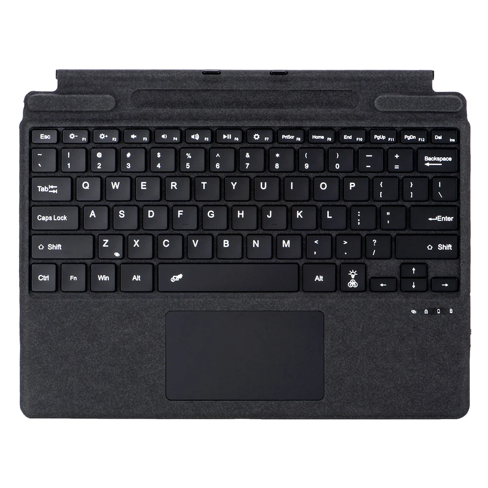 Bluetooth-Compatible Ultra-Slim Keyboard with Touchpad Type C Charging 7-Color Backlight for Microsoft Surface Pro 8/9/X/10/11